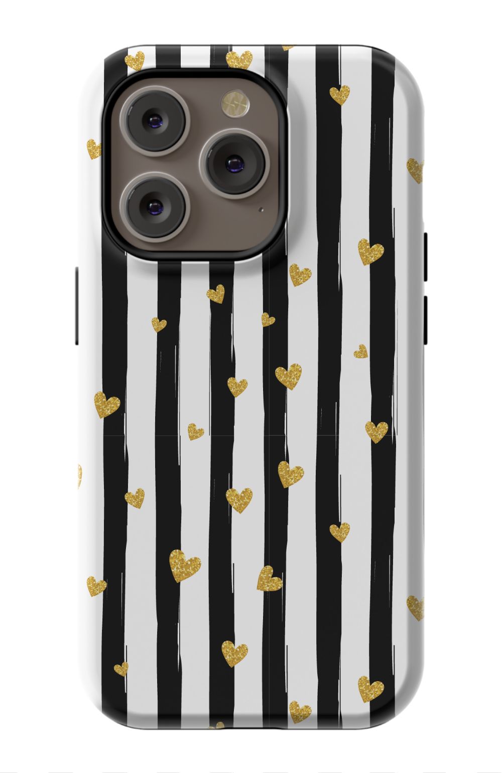 Personalized Stripes & Hearts Phone Case