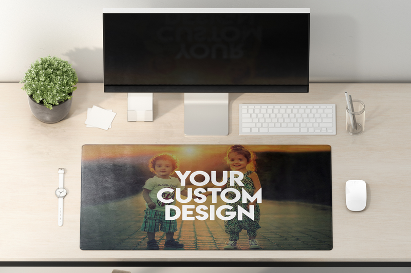 Custom desk mat with personalized photo design - anti-slip neoprene, multiple sizes