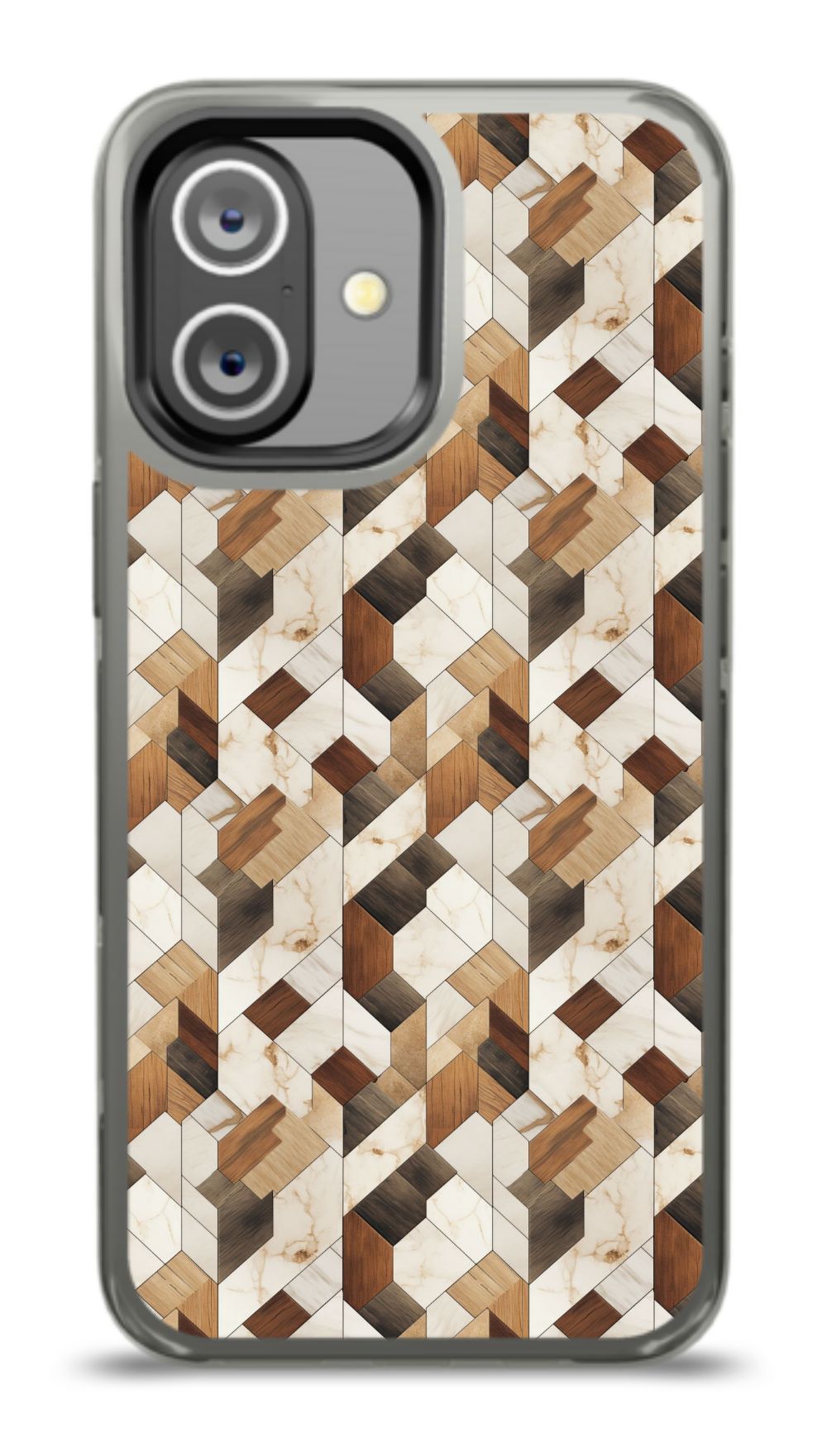Geometric Wood Mosaic Phone Case