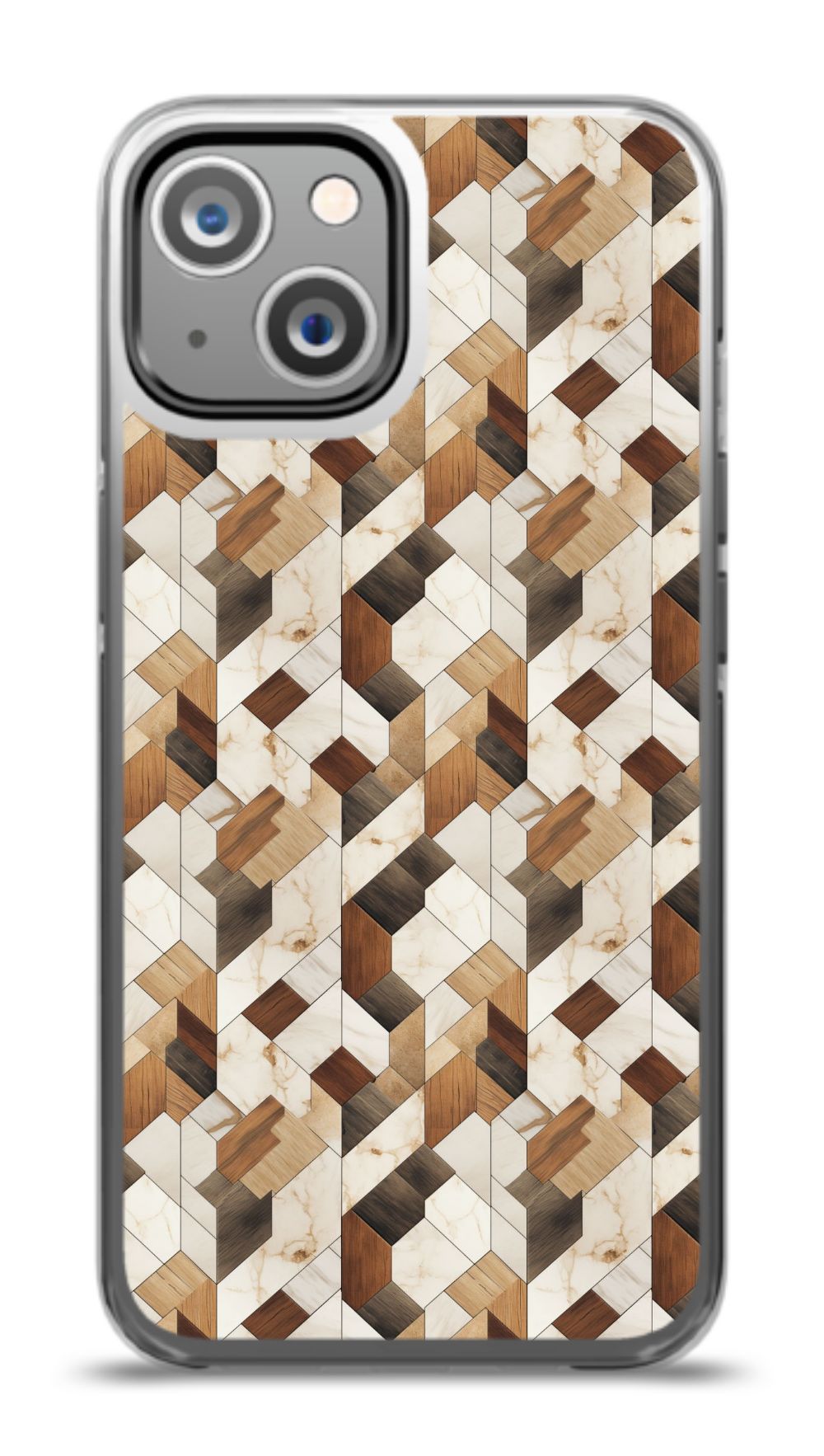 Geometric Wood Mosaic Phone Case