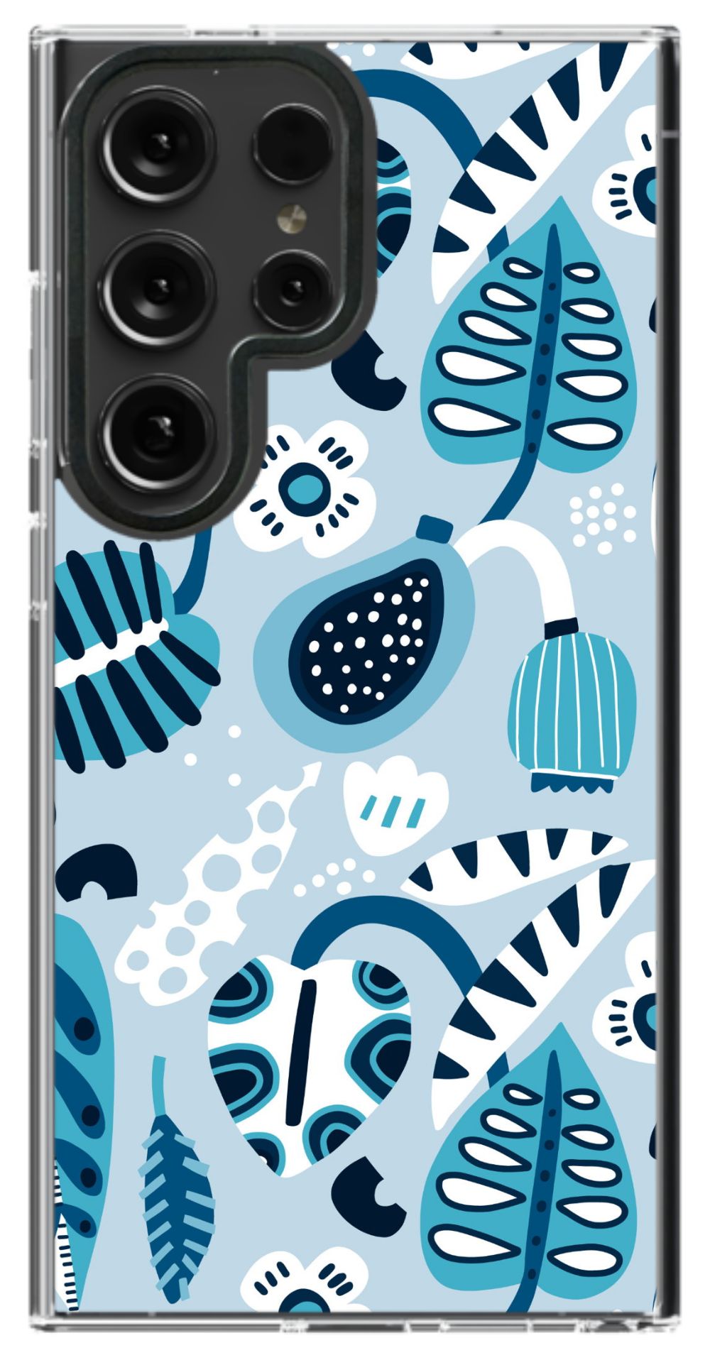 Blue Tropical Leaves Phone Case