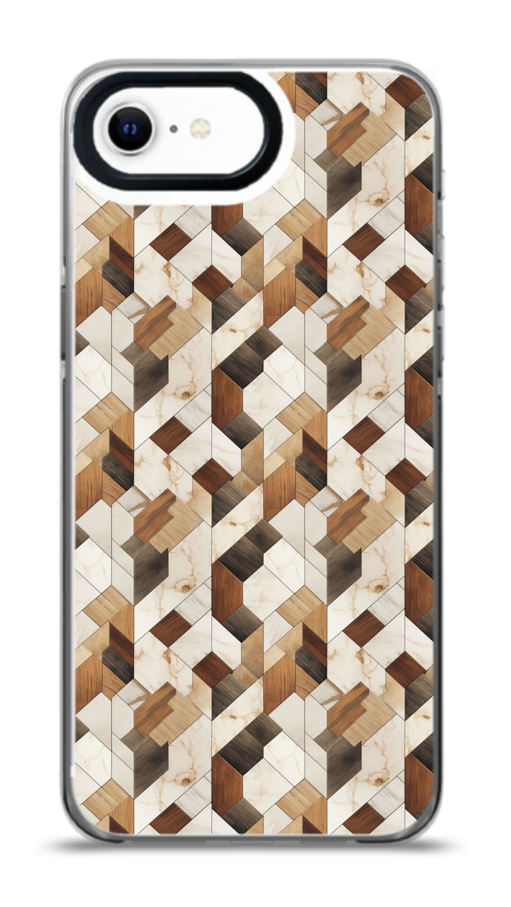 Geometric Wood Mosaic Phone Case