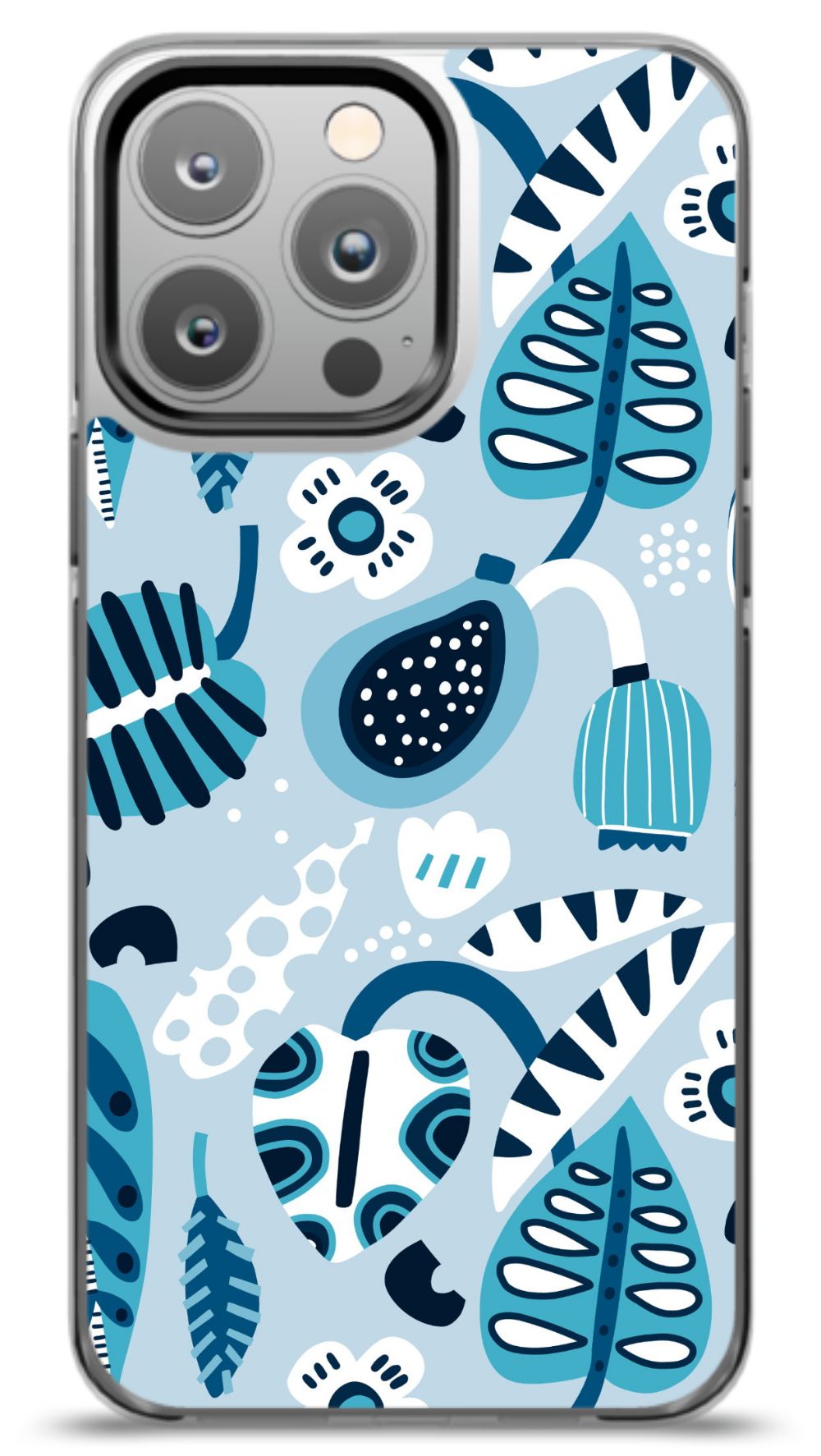 Blue Tropical Leaves Phone Case