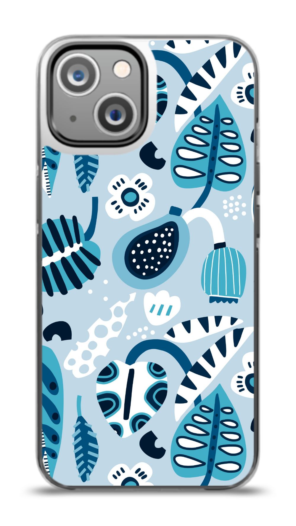 Blue Tropical Leaves Phone Case