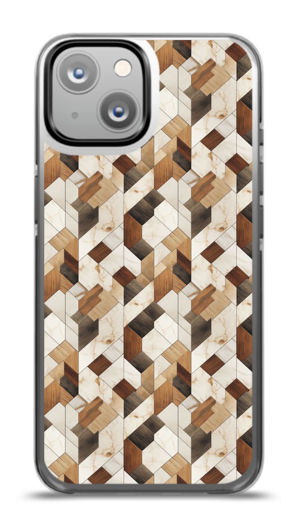 Geometric Wood Mosaic Phone Case