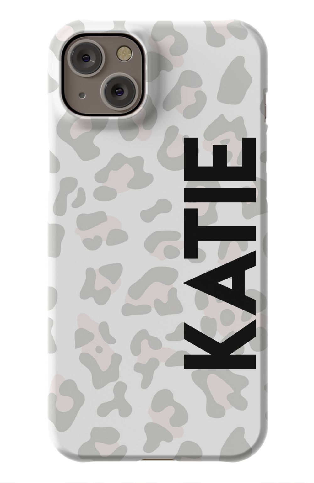 Personalized Grey Leopard Phone Case