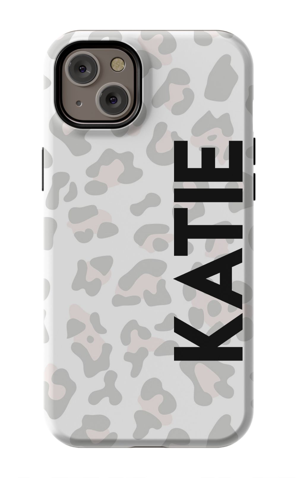 Personalized Grey Leopard Phone Case