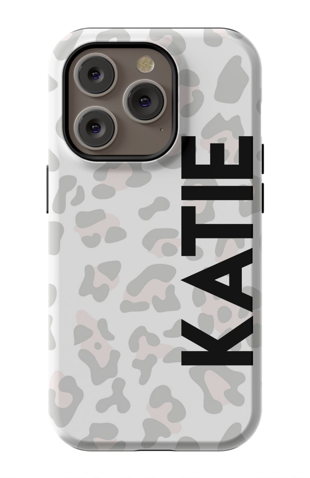 Personalized Grey Leopard Phone Case