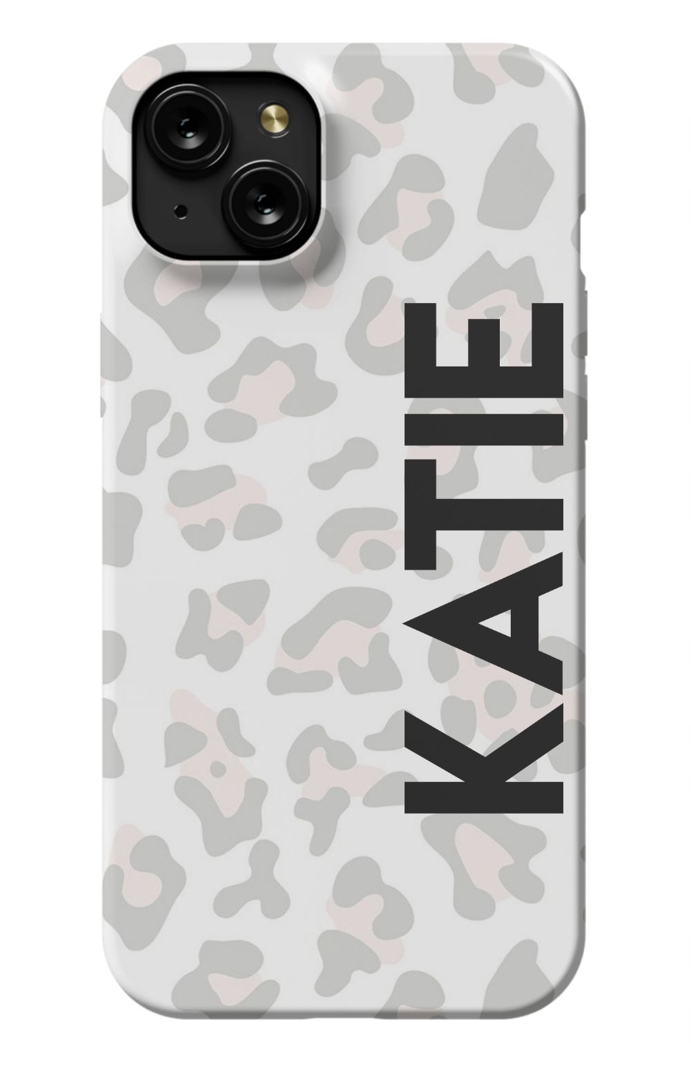 Personalized Grey Leopard Phone Case