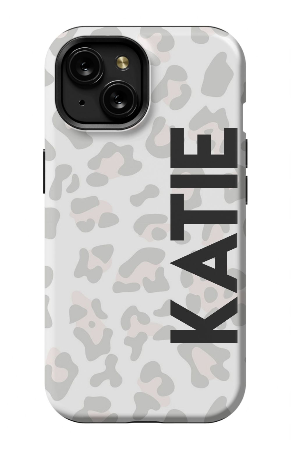 Personalized Grey Leopard Phone Case