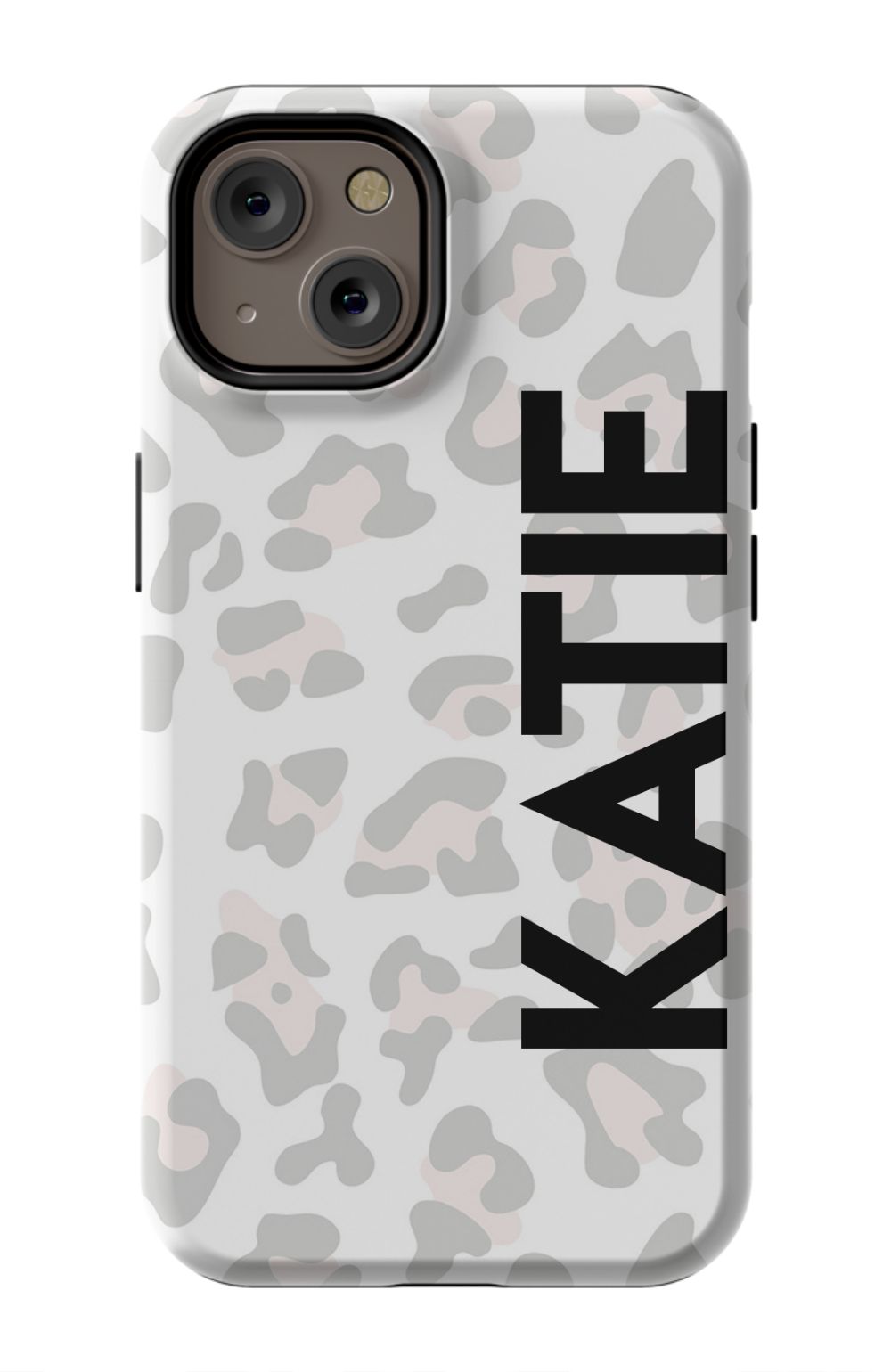 Personalized Grey Leopard Phone Case