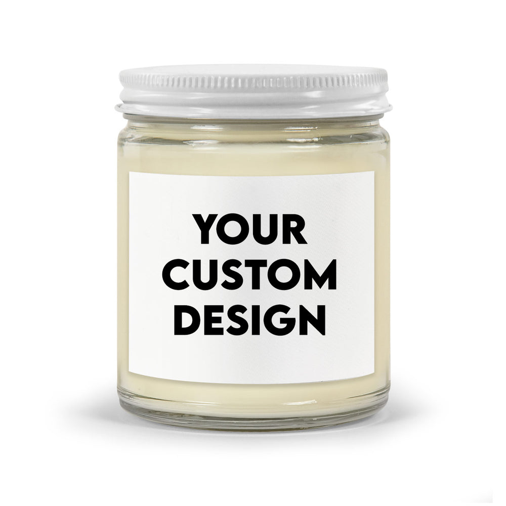Custom small candle with personalized photo label - 7.5oz soy blend