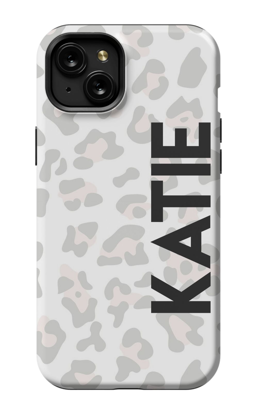 Personalized Grey Leopard Phone Case