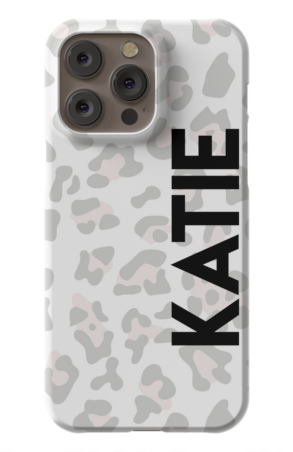 Personalized Grey Leopard Phone Case