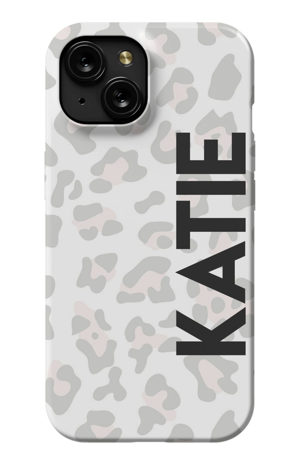 Personalized Grey Leopard Phone Case