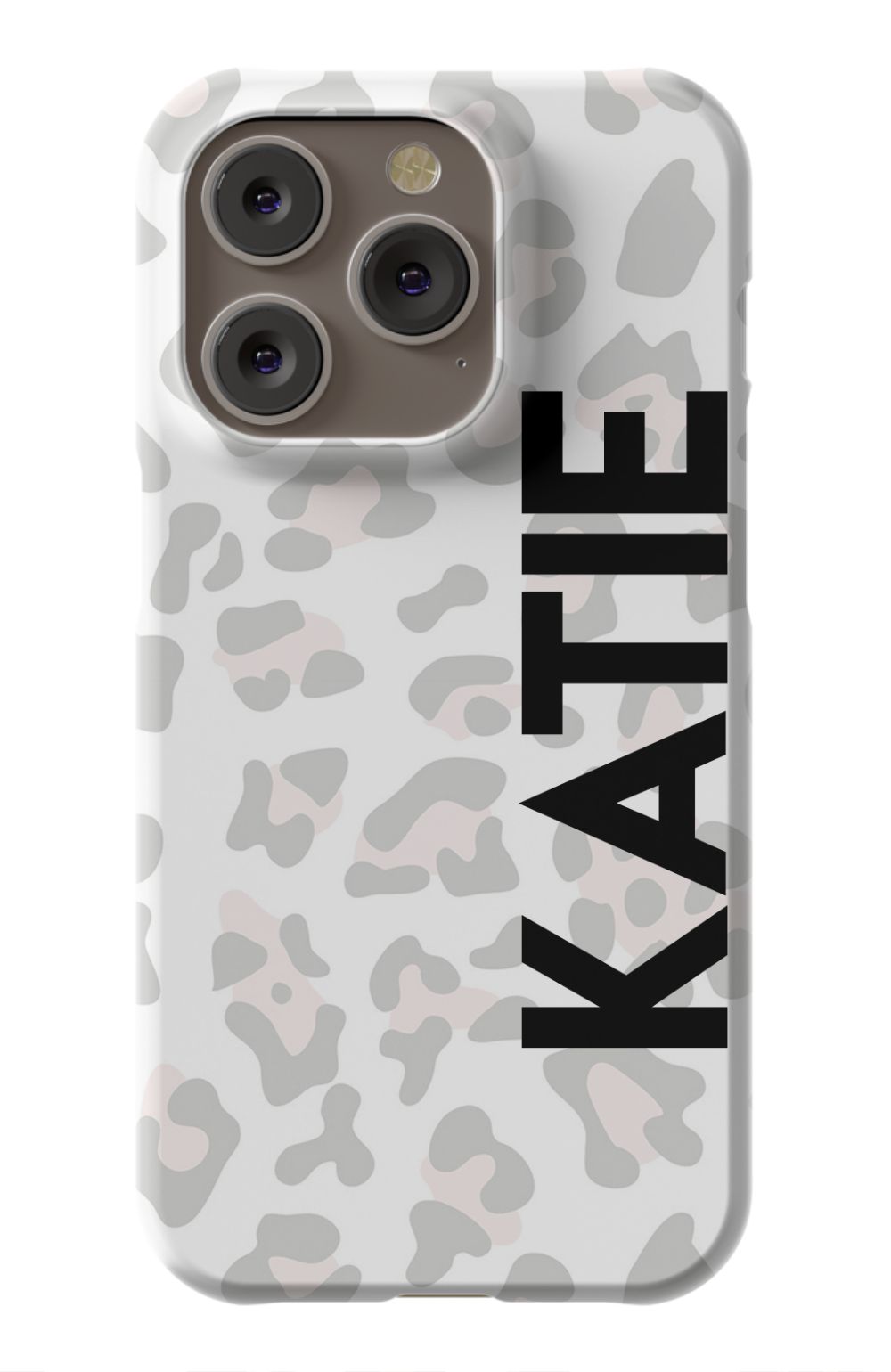 Personalized Grey Leopard Phone Case