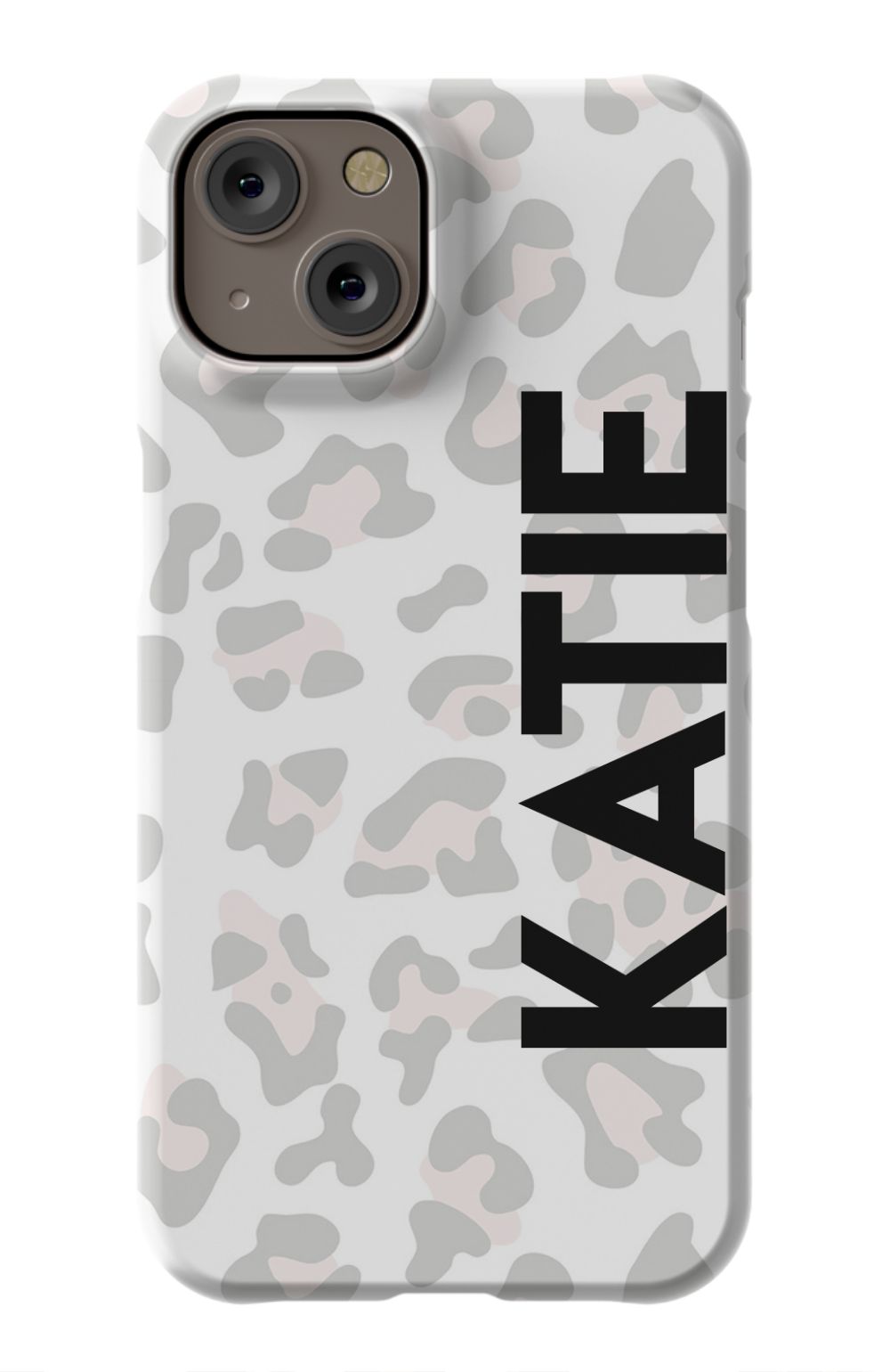 Personalized Grey Leopard Phone Case