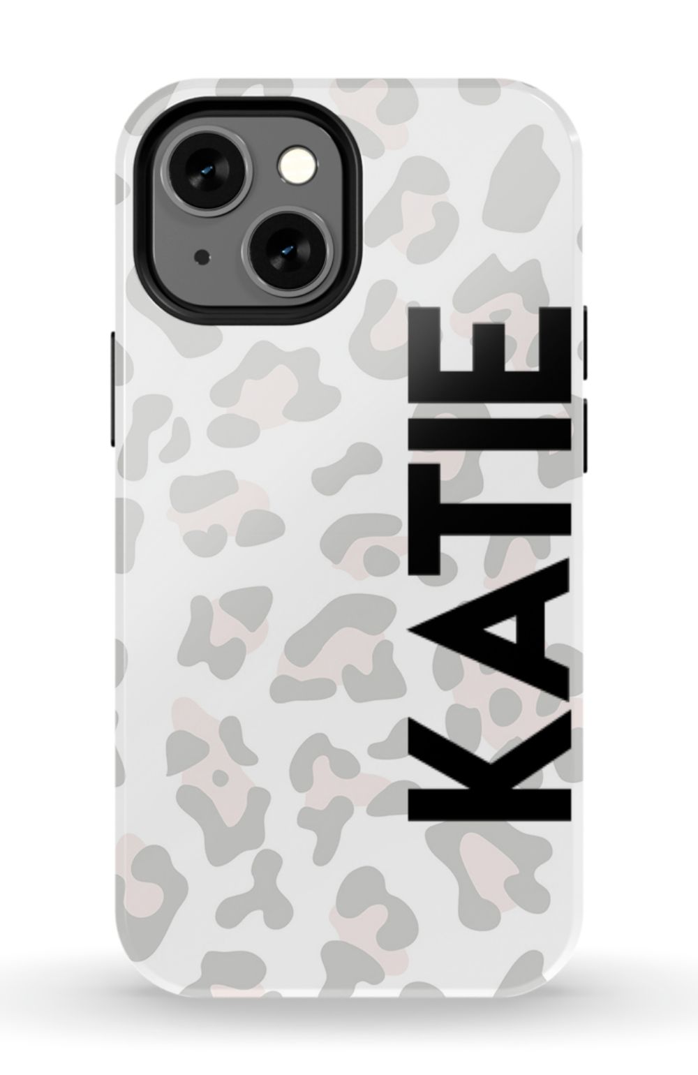 Personalized Grey Leopard Phone Case