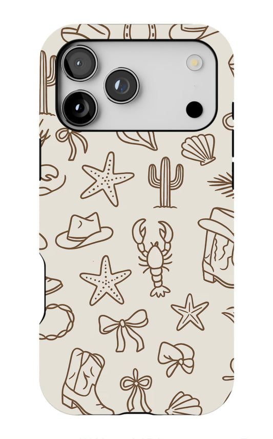 Trendy Western Doodle Phone Case