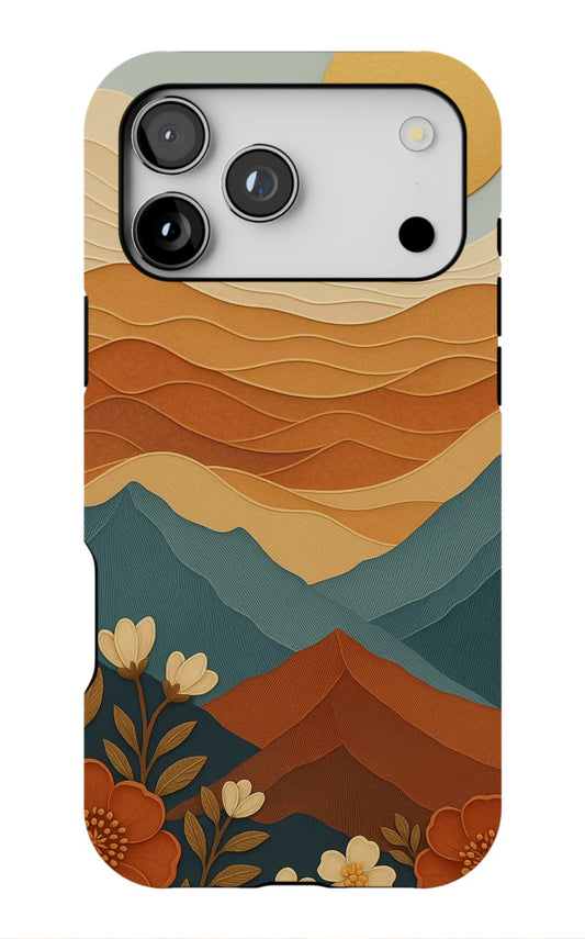 Aesthetic Sunset Mountain Floral Phone Case