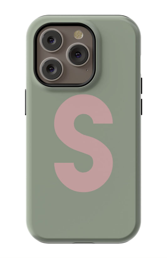 Nude Green Monogram Phone Case