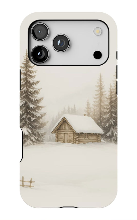 Minimalist Winter Cabin Aesthetic Phone Case