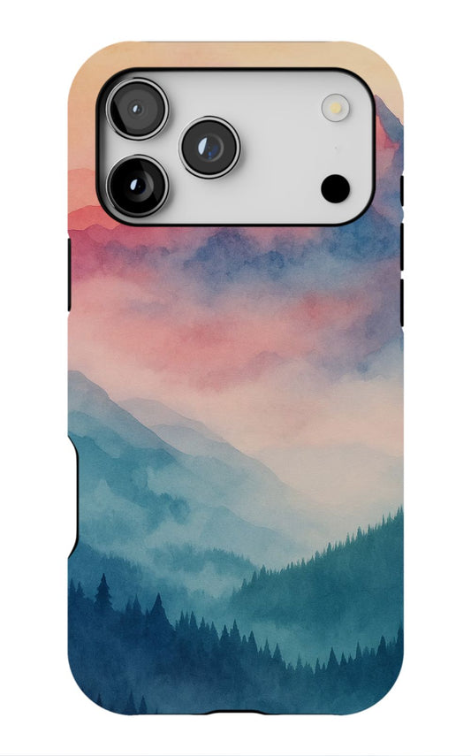 Aesthetic Watercolor Mountains Phone Case