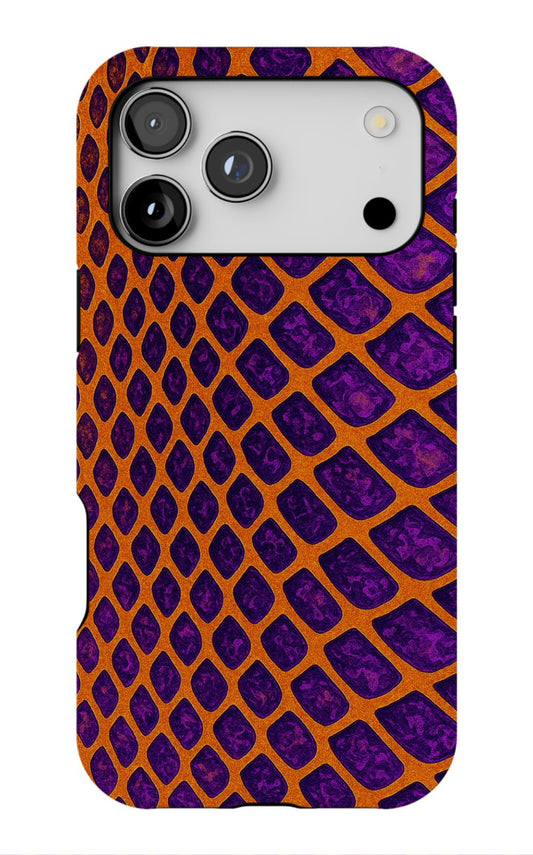 Vibrant Purple Orange Snakeskin Aesthetic Phone Case