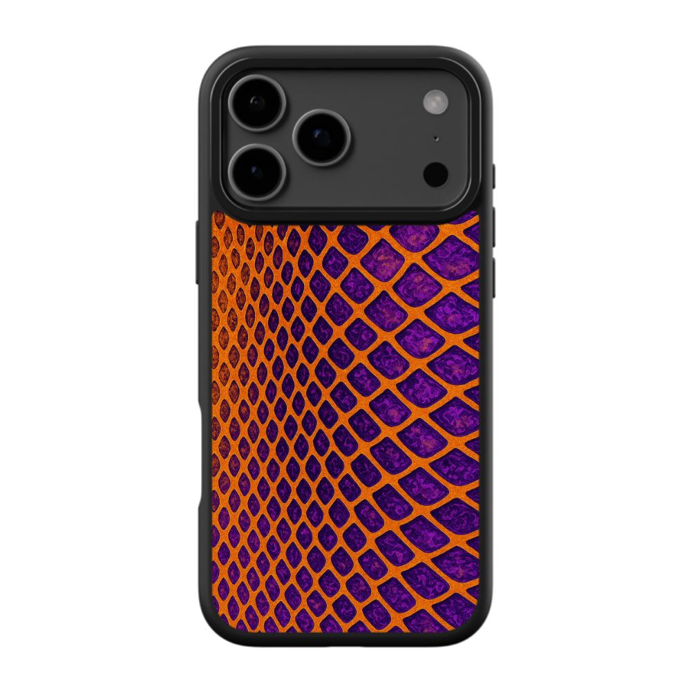 Vibrant Purple Orange Snakeskin Aesthetic Phone Case