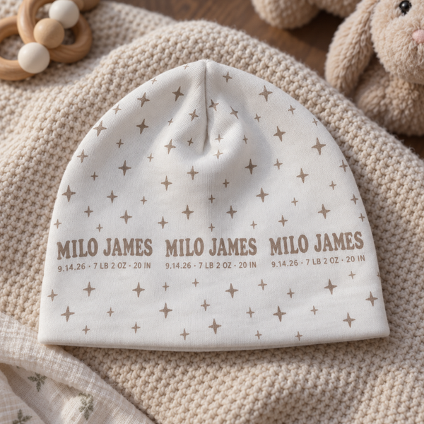 The Sibling Drawing design idea for a baby beanie