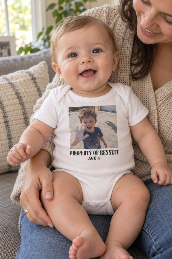 Just Their Name design idea for a baby bodysuit