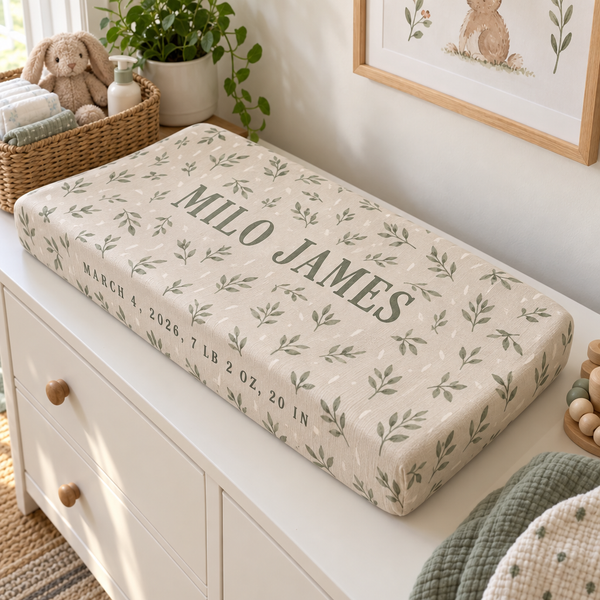 A Family Photo design idea for a changing pad cover