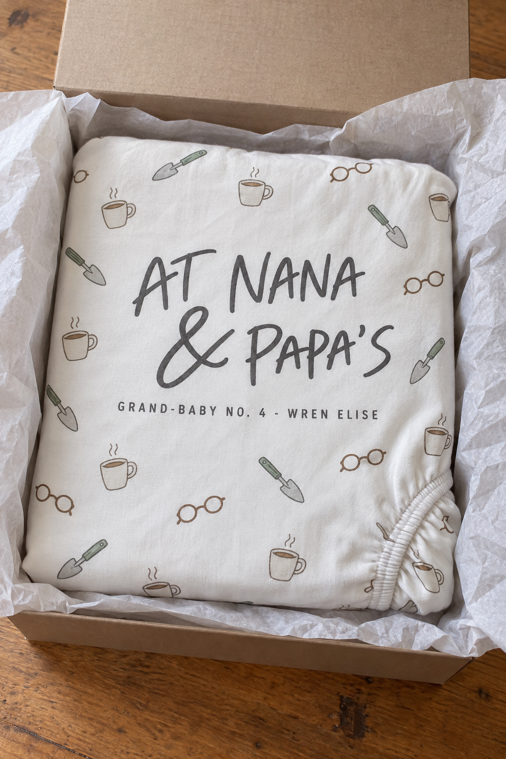 Custom Fitted Crib Sheet ready to give, personalized design readable (04-gift.png)