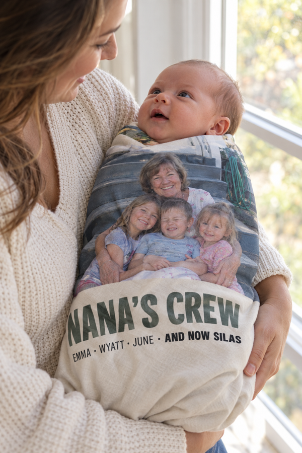 The Announcement Photo design idea for a swaddle blanket
