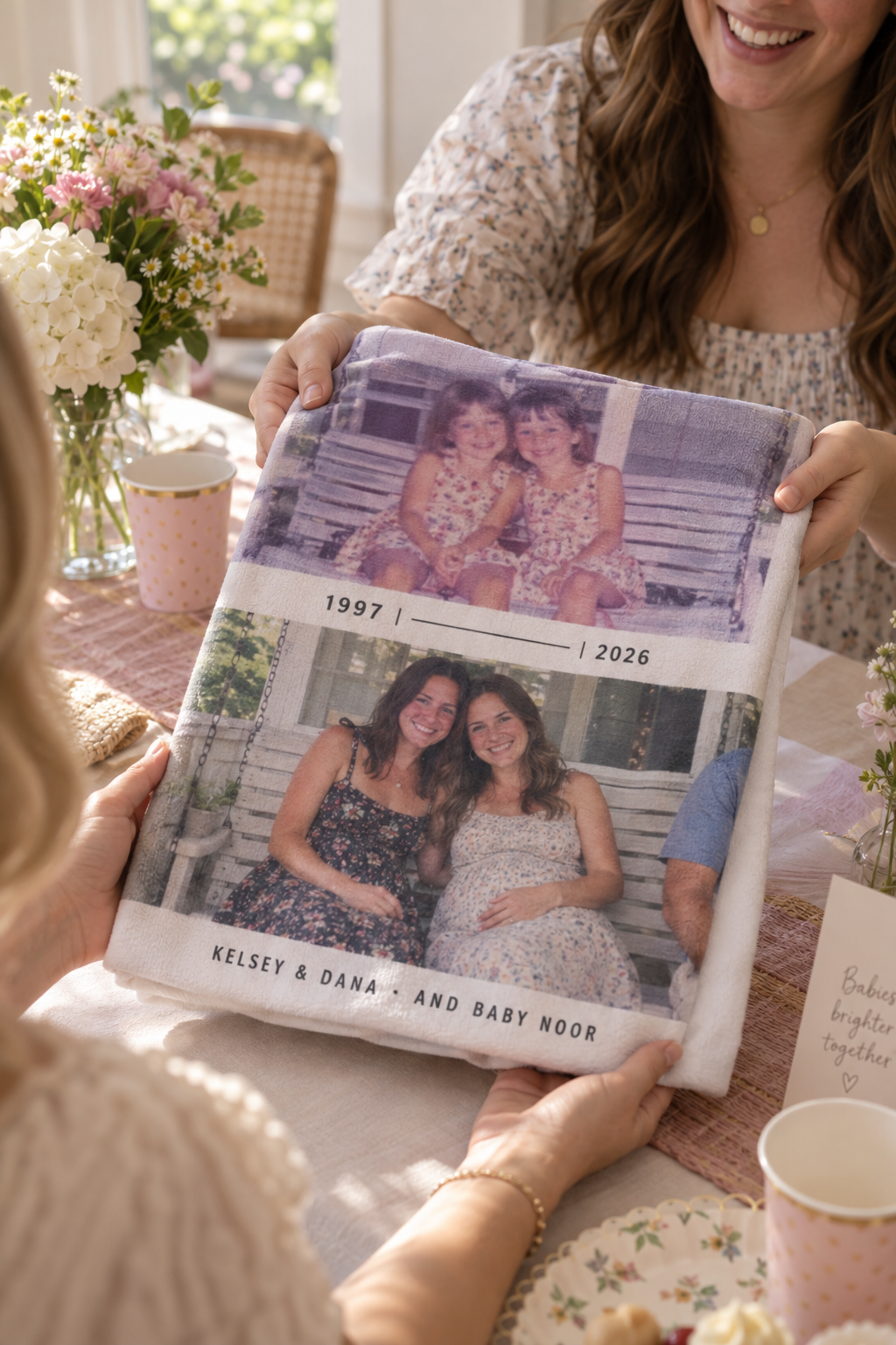 Custom Baby Swaddle Blanket ready to give, personalized design readable (04-gift.png)