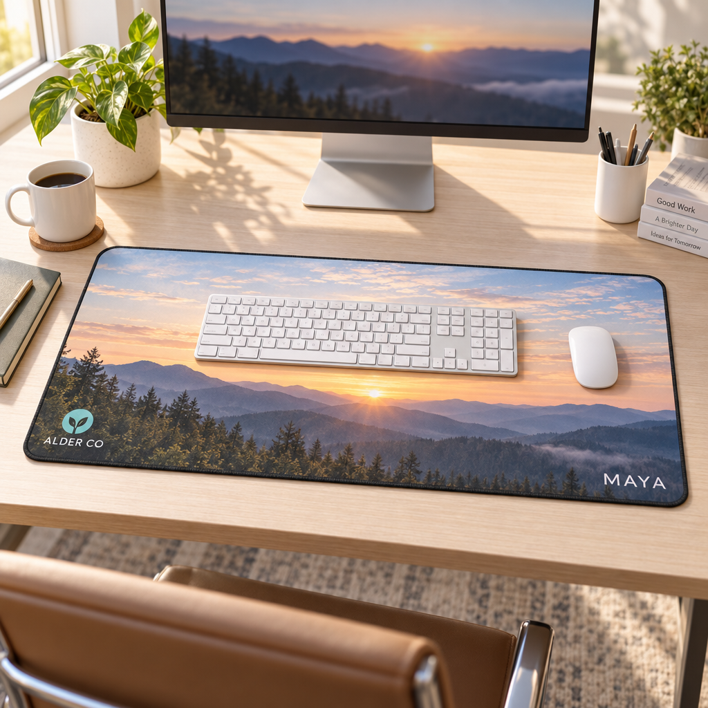 Bulk custom desk mats business scene