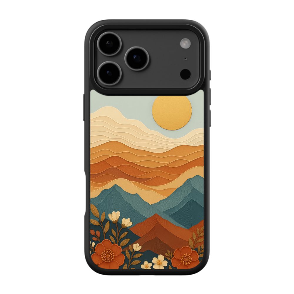 Aesthetic Sunset Mountain Floral Phone Case