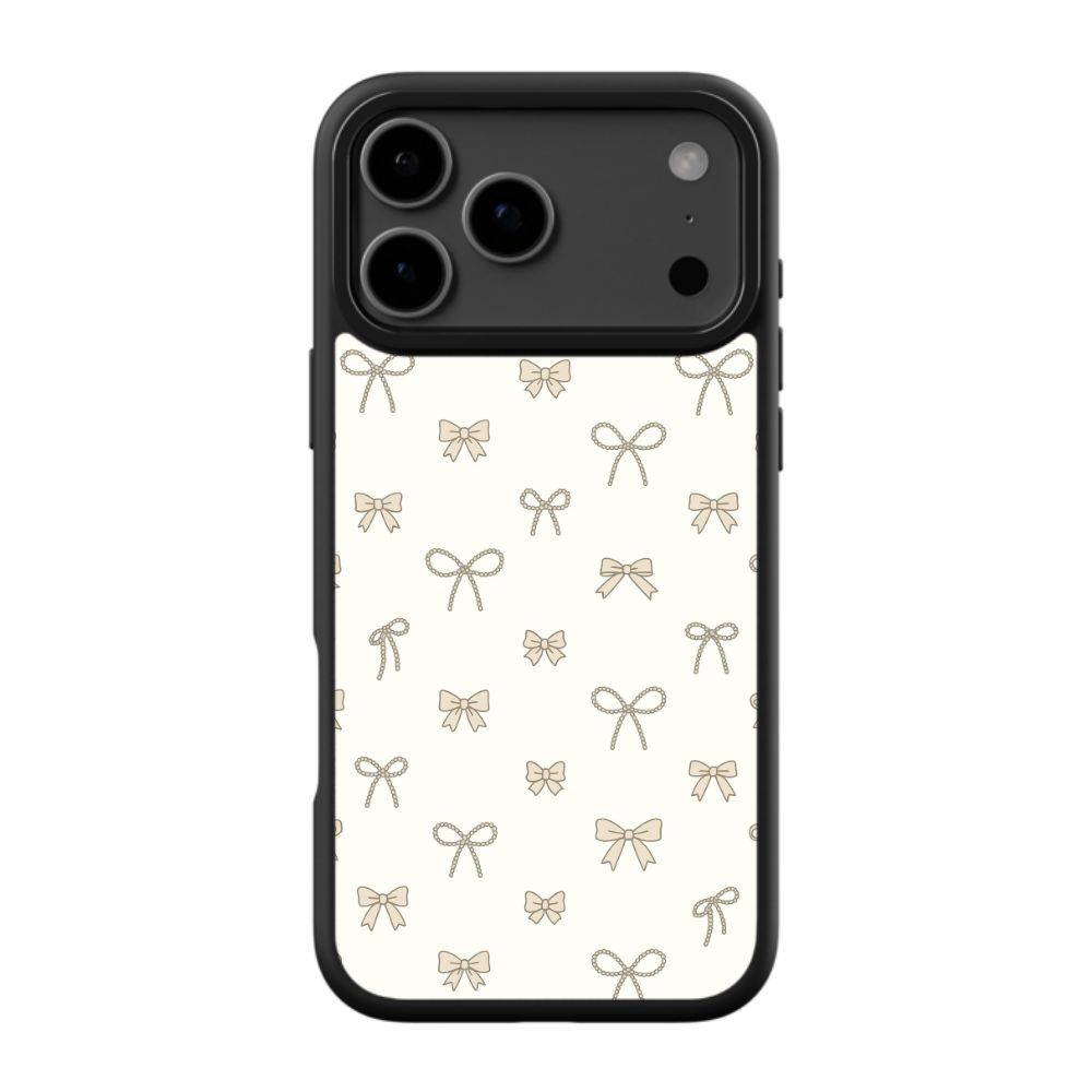 Aesthetic Beige Bow Pattern Phone Case