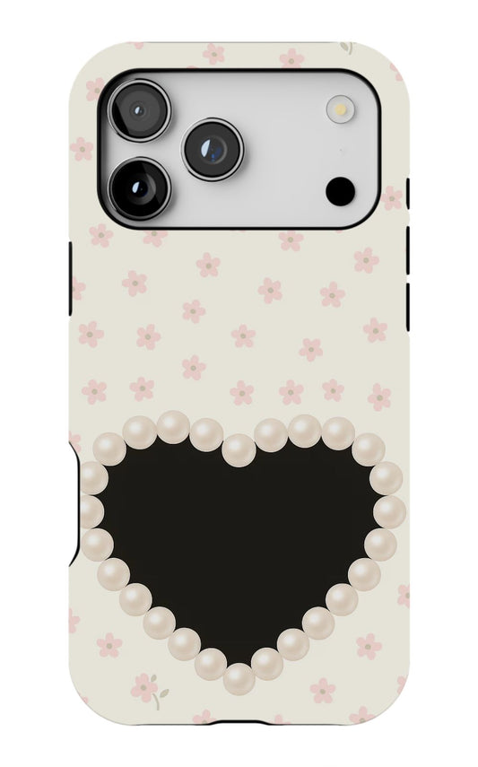 Chic Pearl Heart Phone Case