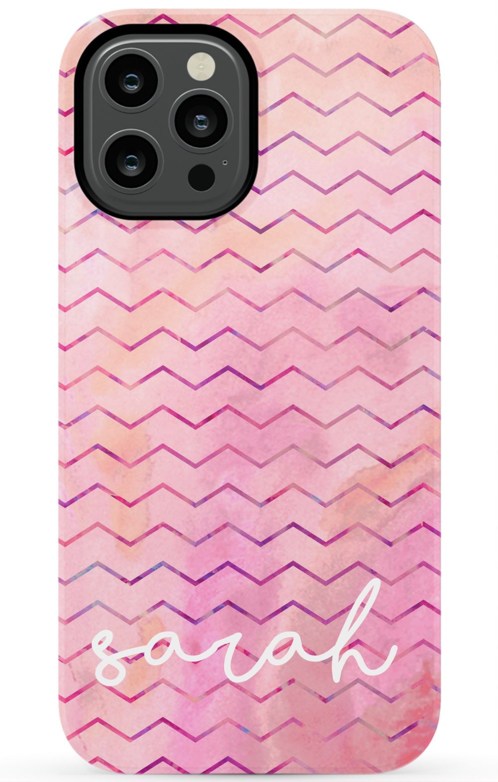 Personalized Pink Chevron Watercolor Phone Case