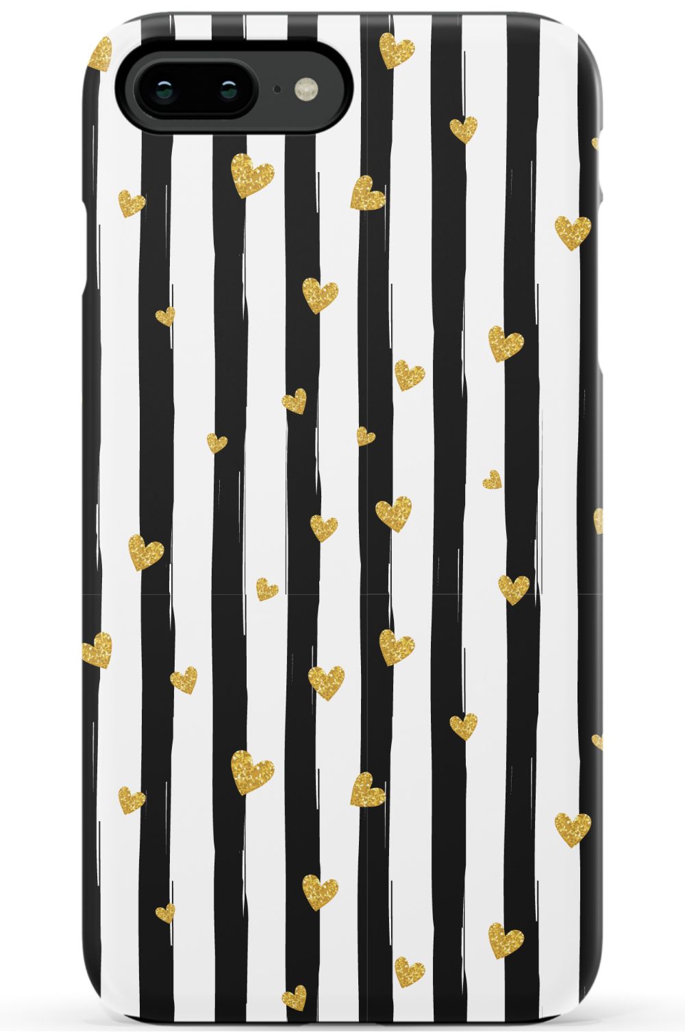 Personalized Stripes & Hearts Phone Case