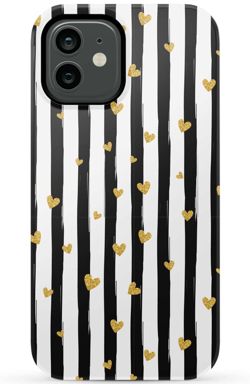 Personalized Stripes & Hearts Phone Case