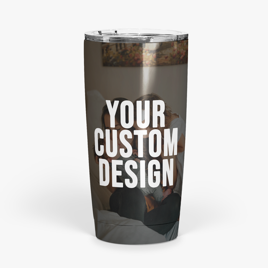 Custom insulated tumbler with suction lid - personalized photo design, stainless steel