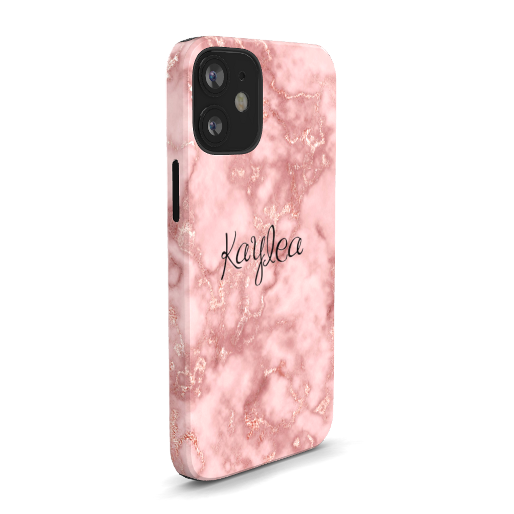 Personalized Pink Marble Phone Case