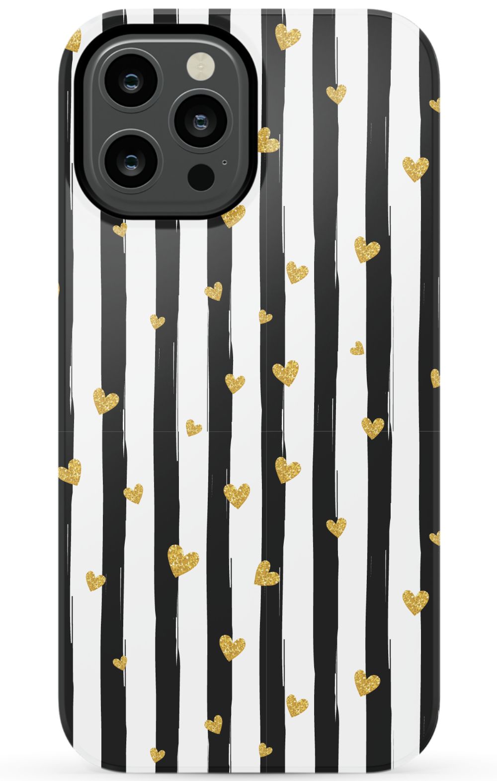 Personalized Stripes & Hearts Phone Case