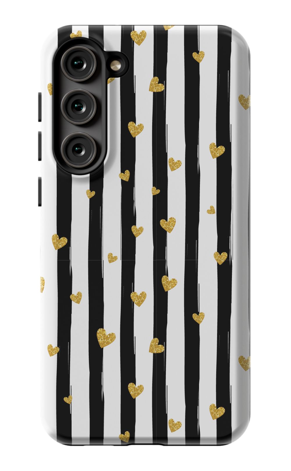 Personalized Stripes & Hearts Phone Case