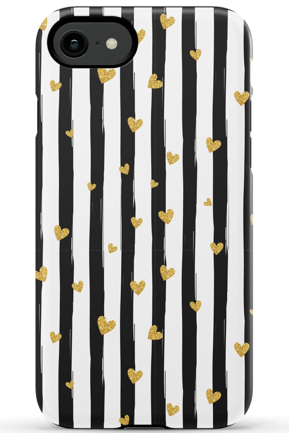 Personalized Stripes & Hearts Phone Case