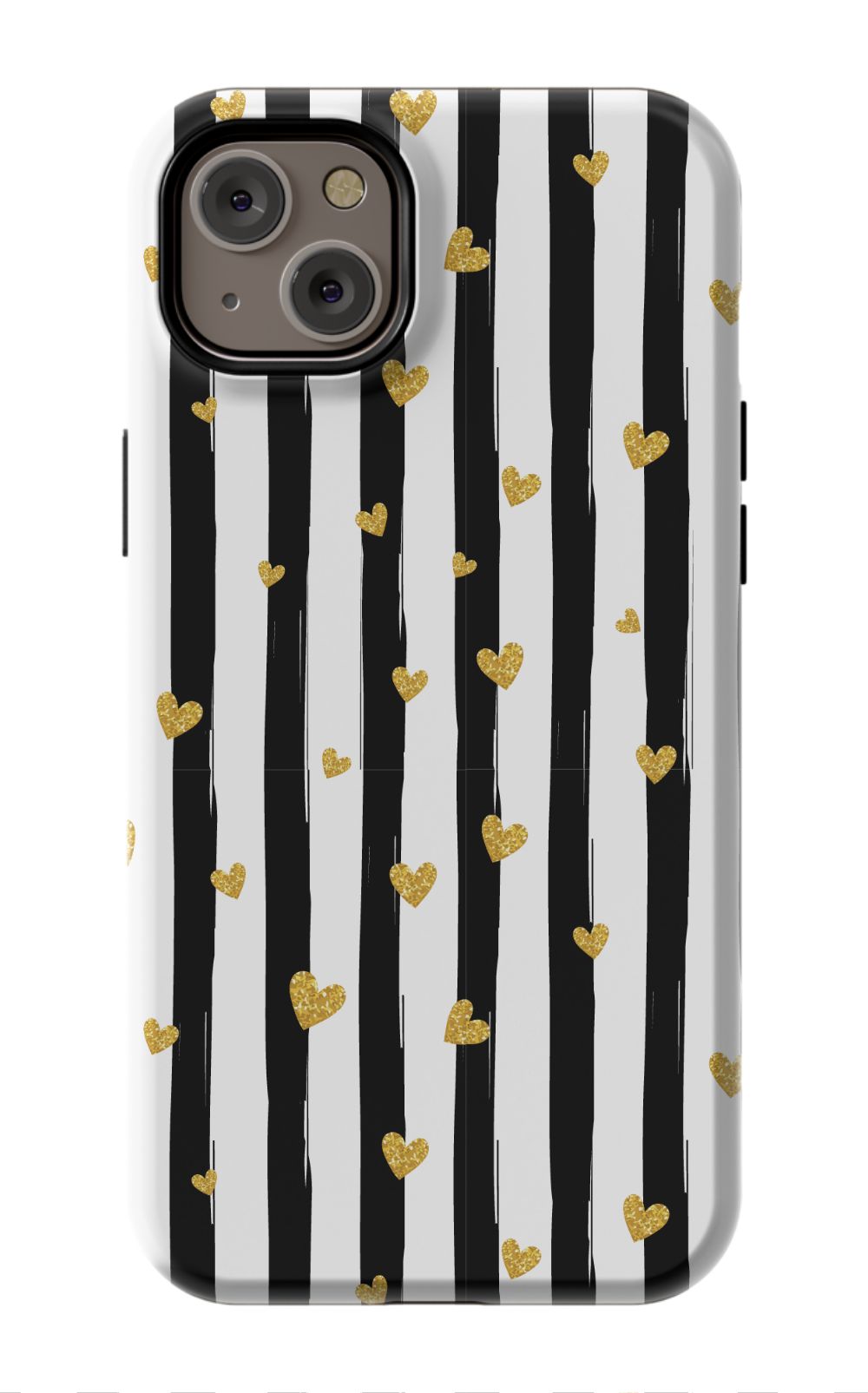 Personalized Stripes & Hearts Phone Case