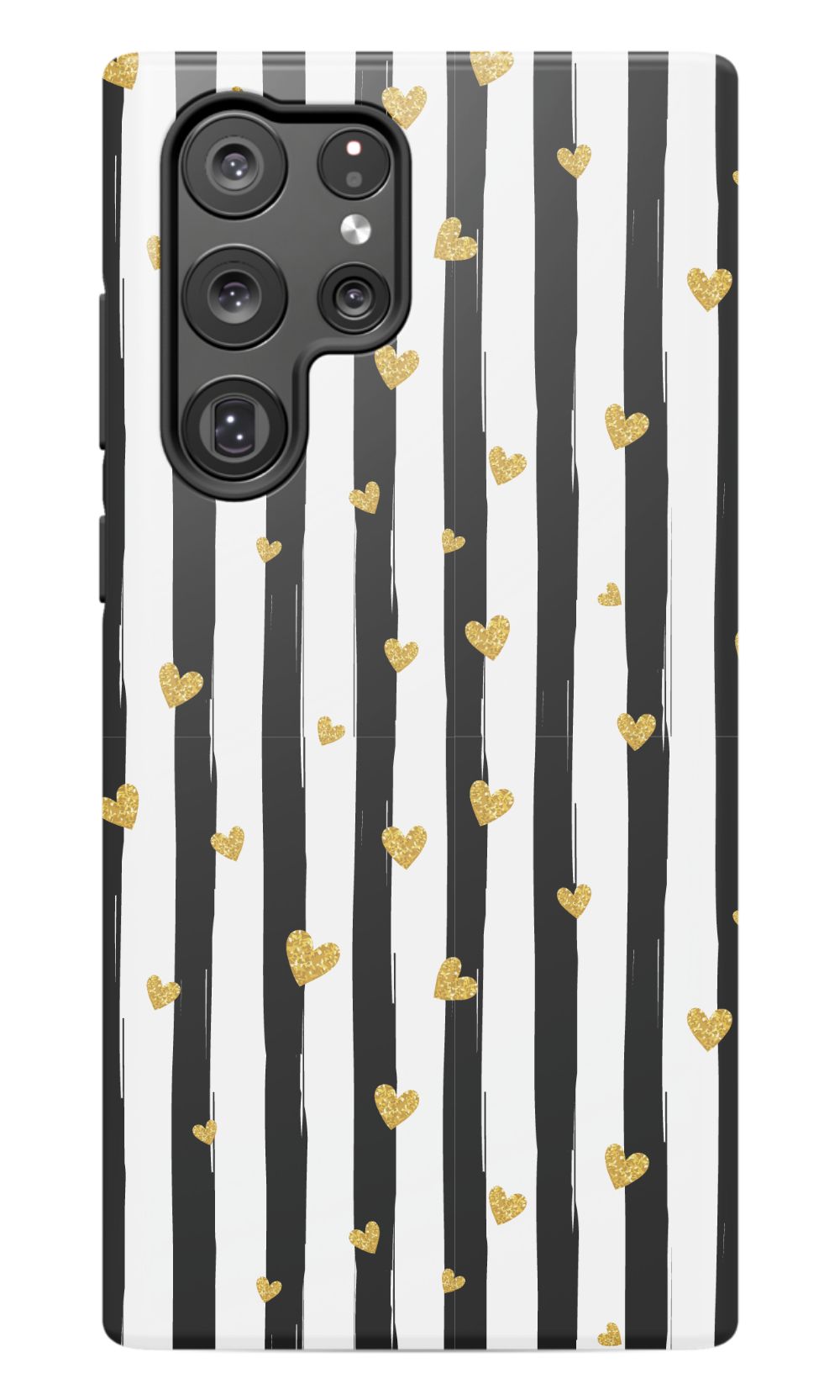 Personalized Stripes & Hearts Phone Case