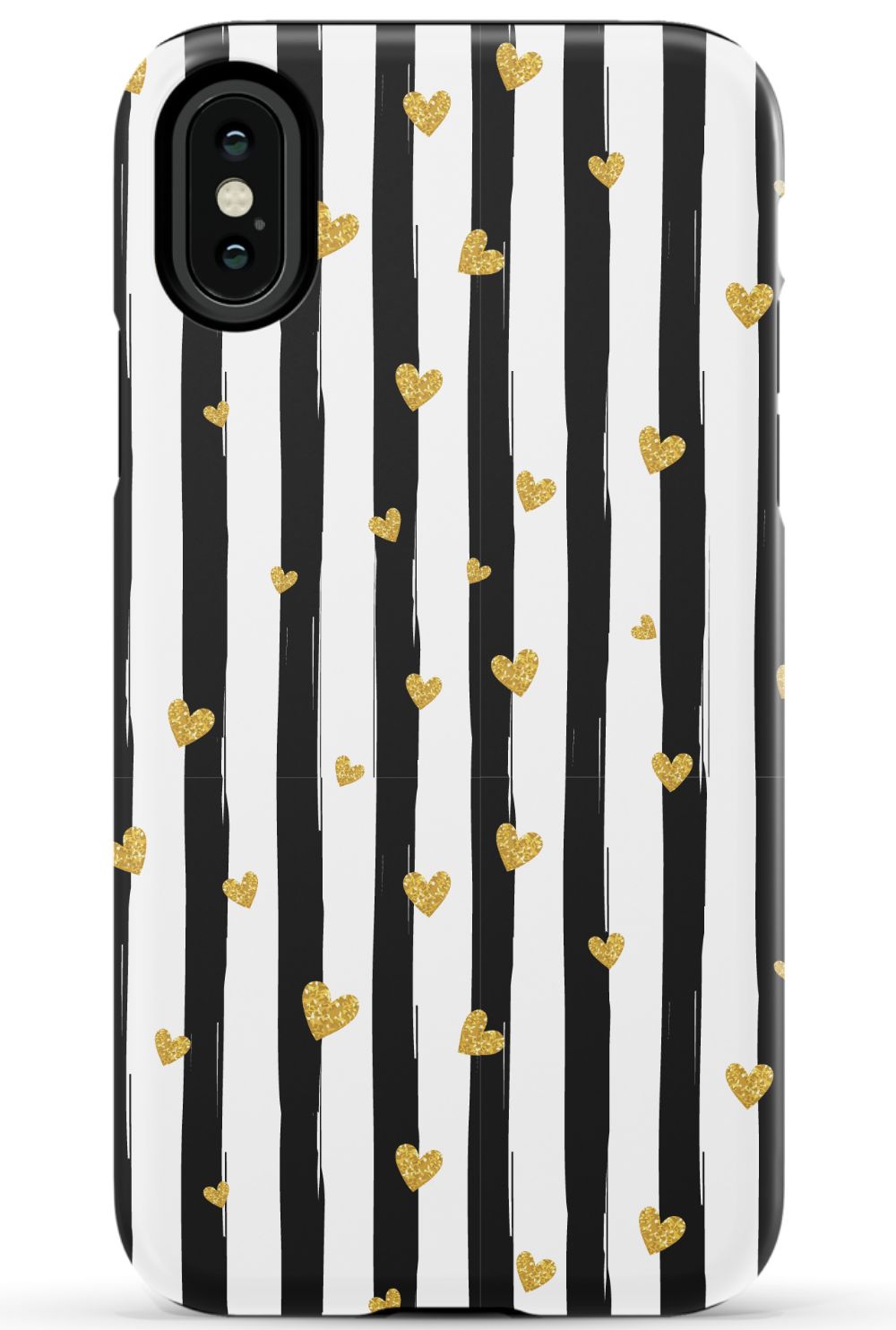 Personalized Stripes & Hearts Phone Case